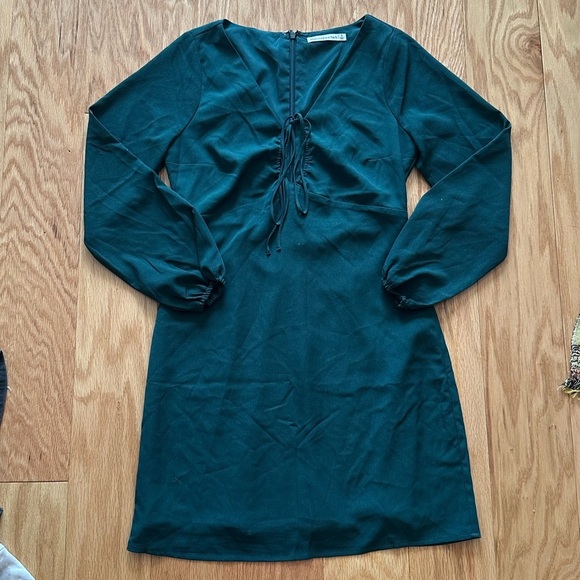 Abercrombie & Fitch Long-Sleeve Strappy Halter Mini Dress Small - Picture 1 of 3